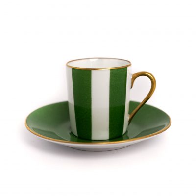 Зелёная кофейная чашка и блюдце Transat
