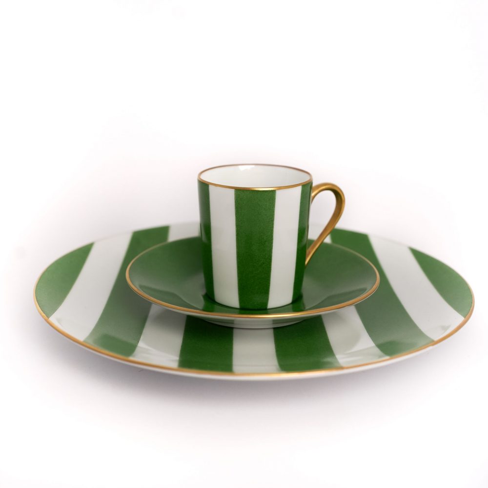 Зелёная кофейная чашка и блюдце Transat